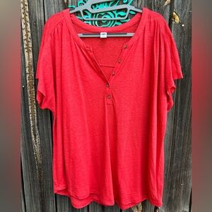 Red Henley Top